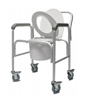 aluminum 3 in 1 commode with backrest