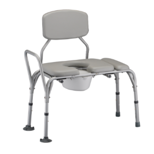 transfer bench with commode opening
